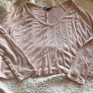 Freshman Soft Blush Pink Scoop Neck Knit Top